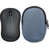 kwmobile Custodia Mouse Wireless per Logitech M220 Silent / M235 / M185 - Cover Mouse Wireless Gaming con Cerniera - Astuccio in Velluto a Coste e Neoprene - Blu Vintage