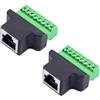 JZK 2 pezzi presa RJ45 femmina a 8 pin RJ45 connettore terminale di blocco - convertitore di presa di rete Ethernet per riparazione e risoluzione dei problemi