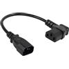 CERRXIAN Cavo di prolunga per alimentazione PDU IEC 320 C14 a 90 gradi C13, C14 maschio ad angolo retto C13 femmina Cavo di alimentazione a 3 pin per monitor, computer, ecc-0,4 m/15,7 pollici