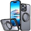 XKchatpt Custodia Magnetica con Anello Ruotabile a 360° Mag-Stand per iPhone 16 ProMax, Cover Rigida in Silicone Antiurto con Supporto ad Anello, Nero