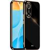HONLEN Custodia per HONOR X7 (6.74 Inches), Cover Morbida in Silicone TPU, Design del Telaio Galvanico - Nero