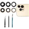 Dakexiong 2 Pz/Set Fotocamera Vetro Lente di Ricambio per iPhone 14 Pro/Pro Max Posteriore Fotocamera Posteriore Vetro Lente di Ricambio Copri+Kit di Riparazione, Anti-Lens Scratch & Impermeabile