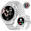LIGE Smartwatch donna Bluetooth chiamate per Android iOS 1.32 HD Full Touch Screen Smartwatch Diamante Argento Acciaio, Frequenza Cardiaca, Monitor del sonno, Pedometro, Calorie, 100+ Modalità Sport
