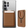 elago Portafoglio Magnetico per Samsung Galaxy S26, Ultra, Plus, Z Fold 7, Edge, Serie S25, Serie S24 - Compatible con MagSafe, Pelle Sintetica Resistente, 3 Carte, Porta Carte per Telefono (Marrone)