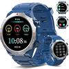 Qecnato Smartwatch Uomo Militare, 1.39 HD Orologio Smart watch con Chiamate Bluetooth, Tracker Attività con Sonno/Cardiofrequenzimetro, 110+ Modalità Sportive, IP68 Impermeabile per Android iOS, Blu