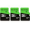 KEXIN Micro SD 16GB Set da 3, Scheda Micro SD 16 GB con Adattatore SD, Scheda di Memoria Micro SDHC, U1, C10, Micro SD Card Confezione da 3
