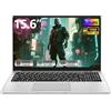 AFFGUOK PC Portatile 15,6 Pollici con Processore Celeron N4000, 12GB RAM 256GB SSD, Notebook Schermo FHD Apertura 180°, Laptop Mini-HDMI USB3.0 WiFi5 BT4.2 Webcam Espansione SSD 1TB, Computer Portatile