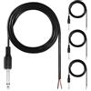 RUNCCI-YUN 4pezzi Spina maschio da 6,35mm a filo nudo estremità aperta, Cavo audio altoparlante 1/4 TS,Spina audio mono TS da 6,35 mm,cavo connettore audio saldare 6,35 mm（1M/3.28FT）