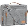 MOSISO Borsa Tracolla Protettiva 360 Laptop, 15-15.6 Pollici Borse Computer Compatibili con Macbook Pro 16,HP,Dell,Lenovo,Notebook, Borsa Tracolla con Side Open,5 Tasche Accessori&Cintura, Grigio