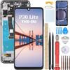 YHX-OU 6.15 Nero+Telaio Display per Huawei P30 Lite 48MP LCD Schermo Touch Screen Digitizer Assemblea E Strumenti di Installazione+1 Pezzo per P30 Lite Vetro temperato