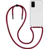 MyGadget Cover per Samsung Galaxy S20 Plus - Custodia con Corda - Case con Cordino Trasparente Antiurto con Laccio | Tracolla - Practical Stylish - Bordeaux