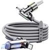 MAGIC JOHN Cavo USB-C 4 in 1 240 W, Cavo di Ricarica Rapida e Sincronizzazione Dati, Compatibile con iPhone, iPad, Samsung, Computer Portatili, Caricamento Multi-Device, 1,2 m, Grigio
