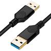 ROFICORD Cavo USB 3.0 maschio a maschio, cavo dati USB A a USB A ad alta velocità compatibile con disco rigido, dispositivo di raffreddamento per laptop, set-top box, TV/fotocamera e altro ancora (nero, 1 ft)