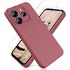 YiKaDa - Cover per Redmi Note 14 4G (Non per Note 14 5G) & [2 Pack] Pellicola Protettiva in Vetro Temperato, Custodia Liquid Silicone Leggero - Rosa Scuro