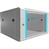 EXTRALINK Rack 19 pollici 6U - Armadio rack 600x600 mm, per montaggio a parete o a pavimento, capacità di carico 60 kg, porta in vetro temperato, apertura porta a 180°, grigio