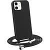 MyGadget Cover per iPhone 11 - Custodia con Corda - Case con Cordino Opaca Antiurto | Bumper con Laccio | Tracolla - Practical Stylish - Nero