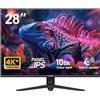 Gawfolk 28 Pollici Monitor 4k PC schermo IPS Ultra HD (3840×2160p) 3:2 10 bit 128% sRGB altoparlanti integrati DisplayPort HDMI bianco