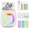 GuKKK Mini Stampante Fotografica, Mini Stampante Termica con LED colorati, Stampante Fotografica Istantanea Portatile, Mini Stampante Termica Bluetooth Ricarica USB, per Note, Diario, Elenco