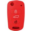 SALPIE Cover Silicone Guscio Protezione Telecomando Compatibile con Hyundai I20 - I30 - IX20 - IX35 - Elantra (Red)