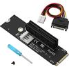 CERRXIAN M.2 NGFF a PCI-E X4 Slot Riser Card, M Key M.2 2260 2280 Porta SSD a PCIE Convertitore adattatore con cavo di alimentazione SATA per BTC Miner Mining