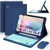 SOPPY Custodia con tastiera retroilluminata con mouse per Samsung Tab S6 Lite 10,4 2024/2022/2020, retroilluminazione a 7 colori, supporto S Pen integrato, cover sottile con tastiera staccabile per