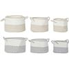 DKD Home Decor Set di cestini DKD Home Decor grigio cotone marrone chiaro (2 pz) (30 x 30 x 20 cm)
