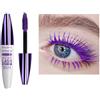 HISUNBEN Mascara viola impermeabile, 10 ml, resistente all'acqua, a lunga durata, volumizzante, per Natale, Halloween, feste, matrimoni (Tubo bianco - Viola)