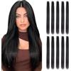 FDEETY 10PCS Extension Capelli Filo Invisibile per Donne Ragazze Capelli Lisci Veri Clip Naturale Finta Sintetici Clip Posticci Capelli Extension 40cm