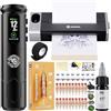 Dragonhawk A1 Pro Kit Macchina Per Tatuaggi Senza Fili, Stampante Stencil | Macchina Rotativa Con Corsa 4,0 mm, Stampante Stencil E 20 Aghi Inclusi, Per Principianti E Professionisti