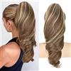 Shangxiu Ponytail - Cordoncino per capelli naturali con coda di cavallo, 45,7 cm | Biondo braun Riccio Estensioni dei Capelli Ondulati Sintetici Posticticcio Ricci Ponytail Estensione per Donne