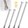 DELAESI Tubo flessibile 3/8, 4 pezzi, tubo corazzato da 3/8 pollici, filettatura interna dell'acqua, prolunga 30 cm, 20 cm, tubo flessibile in acciaio inox, per rubinetto, bagno e WC