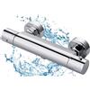 BONADE Rubinetto per Doccia, Rubinetti Doccia, Miscelatore da Parete con Termostato, Pulsante di Sicurezza a 38 °C, Cromato, Termostatico per Doccia, Bagno, Vasca