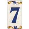 Toro del Oro Numero Civico Esterno Moderno in Ceramica - Design 'Craquelé' - Nomi, Indirizzi e Segnaletica (Numero Sette '7')