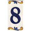 TORO DEL ORO Numeri casa. Numeri e lettere in piastrella. Calca in ceramica. Stile craquelé. Nomi e indirizzi. Design Craquelé Grande 7,5 x 15 cm (numero otto 8)