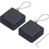 QUARKZMAN Retrattile Cavo Blocco con Biadesivo Adesivo Telecomando Controllo Sicurezza Blocco per TV, DVD,Showroom,Telecomando,600g 2Set Nero