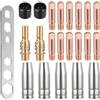 Foonary 22 accessori per saldatura MIG, filo di riempimento 0,8 mm, per saldatrice a gas di protezione, tubo di protezione, ugelli di saldatura, cuscinetti isolanti, chiavi inglesi, pezzi di ricambio
