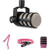 RØDE Bundle PodMic Microfono Dinamico - Braccio PSA1+, Filtro WS14 e Cavo XLR 3 m (Rosa)