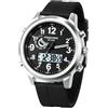 PINDOWS Orologio da uomo, impermeabile fino a 30 m, militare, digitale, analogico, sportivo, multifunzionale, con retroilluminazione a LED, doppio fuso orario, sveglia, cronometro, calendario, L644N2