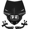Riloer 12 V 35 W H4 Moto Faro Testa Lampada Adatto per Dirt Bike Pit Bike Supermoto Enduro, Carenatura Luminosa Maschera Giorno Corsa Luce di Direzione Lampade Nero/Bianco/Verde/Blu