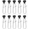 PATIKIL Scorrevole per Pb da Pesca, 10 Pezzi Connettore Scorrevole con Moschettone Duo Lock 8# per Attrezzatura Pesca in Acqua Salata, Nero