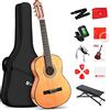Vangoa Chitarra Classica Set, Chitarra Acustica 4/4 Per Principianti Adulti, Pino Coreano E Sapelli 39 Pollici, Con Custodia, Pedale, Accordatore, Capotasto, Corde Di Ricambio