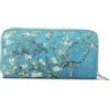 MICHELLE MOON - Portafoglio Donna Grande in Pelle Sintetica con Portamonete e 12 Slot per Carte | Elegante Borsellino con Zip, Stampa Mandorlo in Fiore