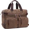 DEEVORCA Moda Tela Zaino Uomo Elegante Convertibile Borsa a Tracolla per 15 Pollici PC Portatile Tasche Messenger Bag Borsetta Casuale Viaggio Scuola Quotidiano Lavoro Uomo Canvas Backpack Marrone
