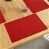 Encasa XO Tovagliette Americane Lavabili, in Cotone 48x32 cm | Rosso solido, Sottopiatti | Tessuto a Coste Sottili | Filati a 12 Fili | Uso Colazione & Pranzo | Set di 6