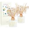 YISOWUH Set di Diffusori Profumo, 150ml Gelsomino Bianco & 150ml Profumo di Frutta, 16 Bastoncini Profumo di Lunga Durata per Casa e Bagno