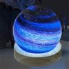 ALEENFOON 3D Lampada Pianeta Sfera di Vetro, LED Luce Decorativa Pianeta Notturna Dimmerabile Tavolo Luce d Atmosfera, 16 Leggero Colori USB alimentato Con telecomando, 8 cm (Cielo stellato)
