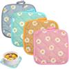VOSSOT Set di 4 Presine da Cucina 17x17cm, Presine Isolate in Cotone e Lino Resistenti al Calore, Grandi Guanti da Forno Set, Quadrate Presine Resistente da Cucina Simpatiche
