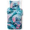 Jay Franco Completo Piumone Singolo 100% Cotone Disney Lilo & Stitch Floreale - Include una federa per cuscino 80 x 80