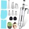 Leikurvo Siringa per torte, in acciaio inox, con 6 beccucci, per torte, per decorare torte, ciambelle, cupcake, pasticcini