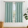 PONY DANCE Tenda Oscurante con Fettuccia per Interni Moderne Tende Cameretta Bambini Corte per Soggiorno Curtains Termiche Isolanti 2 Pezzi 140x175 CM, Verde Chiaro